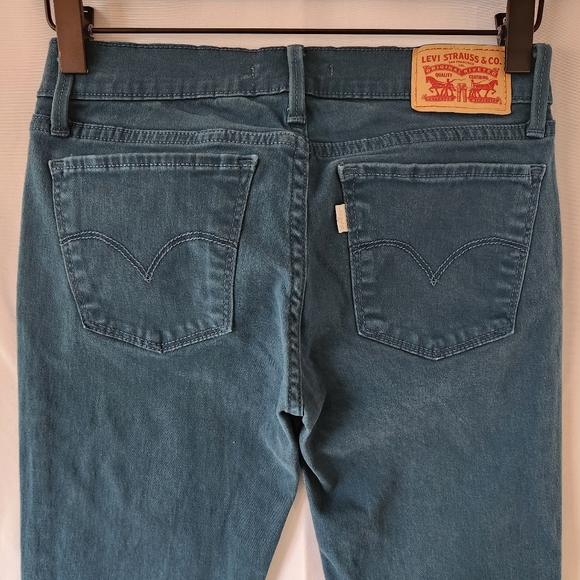 Levi's 710 Super Skinny teal twill pants, size 26x30 - Picture 5 of 8